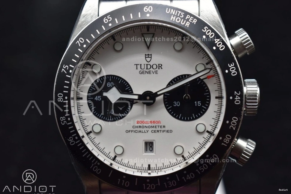 Bay 1:1 Black TWS Bracelet Dial SS A7750 White Chrono on Best Edition SS 1126